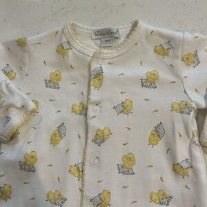 Kissy Kissy Sleepy Chicks Footie.  Size NB